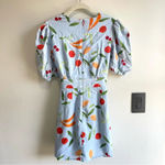 Finders Keepers Calypso Light Blue Fruit Print Puff Sleeve Mini Dress NWT Small Photo 8