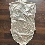 Satin and Lace Cap Sleeve Bodysuit Champagne Large Photo 4