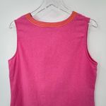 Lucy & Laurel  linen blouse large embroidered sleeveless tank top pink orange Photo 3