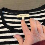 Madewell  Womens XL Striped Tie Side T Shirt Top Black White Short‎ Sleeve Photo 8
