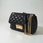 Michael Kors Sloan Chain Quilted Leather Shoulder Bag Black Holiday Office Party Photo 1