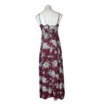 Abercrombie & Fitch  Long Maxi Floral Dress Dark Red Wine Burgundy Small Photo 4