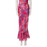 Saloni Floral Pink floral silk mimi Maxi Dress wedding guest sleeveless feminine Size 4 Photo 1