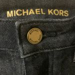 Michael Kors Cropped Gold Studded Jeans with Fringe Hem Photo 4