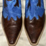 Cowgirl Boots with Blue Denim Brown Size 11.5 Photo 5