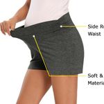 Women's Maternity Shorts Lounge Sleep Pajama Workout Comfy Stretchy Pregnancy Shorts Black Size L Photo 2