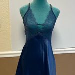 Victoria's Secret Victoria’s Secret Satin & Lace Babydoll Slip Midnight Blue Size Small Chemise Photo 3