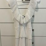 EXPRESS  White Ruffle Mini Dress Photo 0