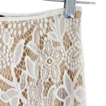 Women’s Ivory Floral Mesh Lace Overlay Mini Skirt Coquette White Photo 12