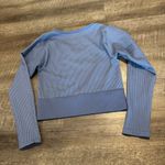 Aerie  Blue Ribbed Long Sleeve Top Photo 4