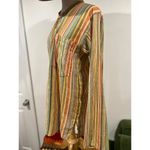 None Womens Boho Hippie Striped Tunic Cover-up Summer Vacation Cotton M Photo 7