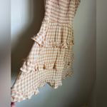 Mable Tan Gingham Check Ruffle Skirt Sundress Sz L Girly Picnic Coastal Cowgirl Size L Photo 6