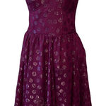 Guess LA size 8 strapless sheer lined purple dress with full skirt EUC Purple Photo 0