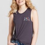 Netflix Stranger Things Embroidered Character Gray Tank Top M Photo 0