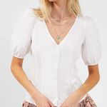 French Connection  Armina‎ Poplin Short Puff Sleeve Top Size XS NWT Photo 0