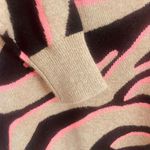 White + Warren Cashmere Zebra Crew Neck Sweater Brown Photo 5
