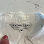 Trina Turk White Button Down Long Sleeve Blouse size Medium Photo 2