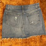 Reformation Retooled Denim Mini Jean Skirt Salton Wash Distressed Size 29 Photo 2