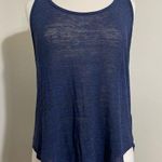 Old Navy Linen Blend Sheer Burnout Tank Heathered Royal Blue L Large Photo 0