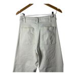 ZARA  Wide Leg Cropped Jeans High Waist Distressed Hem White Women‎ Size 6 Photo 5