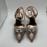 Badgley Mischka NWOB  pumps Kaley Pointed Toe Stiletto nude size6 butterfly bling Photo 4