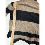 Free People  Small LULU ALPACA BLEND COWL NECK Tan Black Stripe SWEATER Photo 7