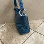 Brighton CHERIE FRENCH BLUE PATENT SHOULDER HANDBAG WITH DUST BAG EUC CHARM Photo 4