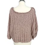 Free People  Good Day Cropped Sweater  Mauve Boucle Knit Size Small Photo 6
