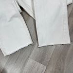 Topshop High Rise Raw Hem Cropped Straight Leg Jeans White Ivory 28 Tall Photo 7