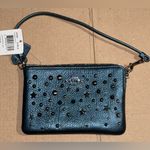 Coach  Star Rivet Metallic Blue Wristlet NEW Photo 4