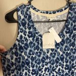 Wonderly  blue Navy white Leopard Print Tank dress medium NWT Photo 1