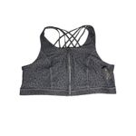 Torrid  Sports Bra Happy Camper Gray Black Leopard 5X Criss Cross Back Zip‎ Front Photo 2