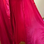 Natori  Red Long Robe With Black Lace At Shoulders On Sleeves Sexy Vintage Large Photo 10