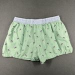 GapBody Shorts Womens Small Green Bird Print Drawstring Pajama Sleep Lounge Photo 7