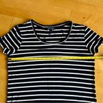 Tommy Hilfiger  Striped Scoop Embellished Neck T-Shirt, Navy, White, Size L Photo 9