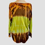 Tryst Tie Dye Rhinestone Fleur de Lis Top Citrus Combo Cotton USA Made 3X Photo 3