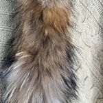 Freeway Apparel Freeway Size L Cardigan Sweater Cocoon Cable Knit Open Fur Trim Dolman Sleeve Photo 4