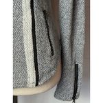 Lucky Brand  Jacket Women XS Gray Knit Asymmetrical Zip Moto Sweater Coat Preppy Photo 6