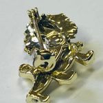 Gold Tone Lion Pin Brooch Green Rhinestone Eyes VERY SMALL Zoo Animal Vintage Photo 8