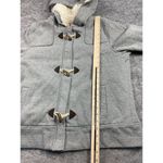 OP  XL Hooded Sweatshirt Jacket Faux Fur Gray Full Zip Hooks Womens Long Sleeve Photo 8