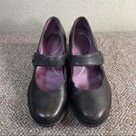 Dansko Adelle Mary Jane Wedge Black Leather Comfortable Dark Academia Sz 38-7.5 Photo 2