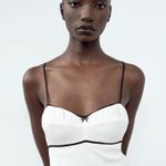 ZARA  mini white dress lace now lingerie inspired casual summer slip satin Photo 15
