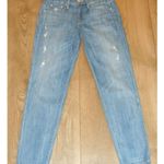 Vince  MASON Relaxed Rolled Boyfriend Jeans Distressed Summer Blue Wrecked 25 Photo 2