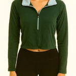 Urban Outfitters  Out From Under Size Medium Green and Blue Collared Crop Top Photo 0