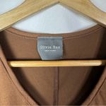 Olivia Rae Camel Brown V-Neck Short Sleeve Blouse S Photo 3