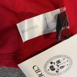 Cider  V-neck Halter Zipper Lace Up Top, Red, S Photo 4