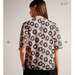 Ted Baker Harlynn Floral Split Sleeve Top with Neck Tie Photo 3