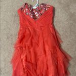 Masquerade  Coral strapless size 1/2 ruffled tiered skirt dress Photo 0