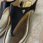 Thalia Sodi  Black Isaa Thong Wedge Ankle Strap Sandals Size 7 Photo 1