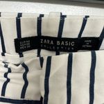 ZARA Basic Navy White Stripe Trousers Size 8 Tailored Wide Leg Pants Send Offer! Photo 1